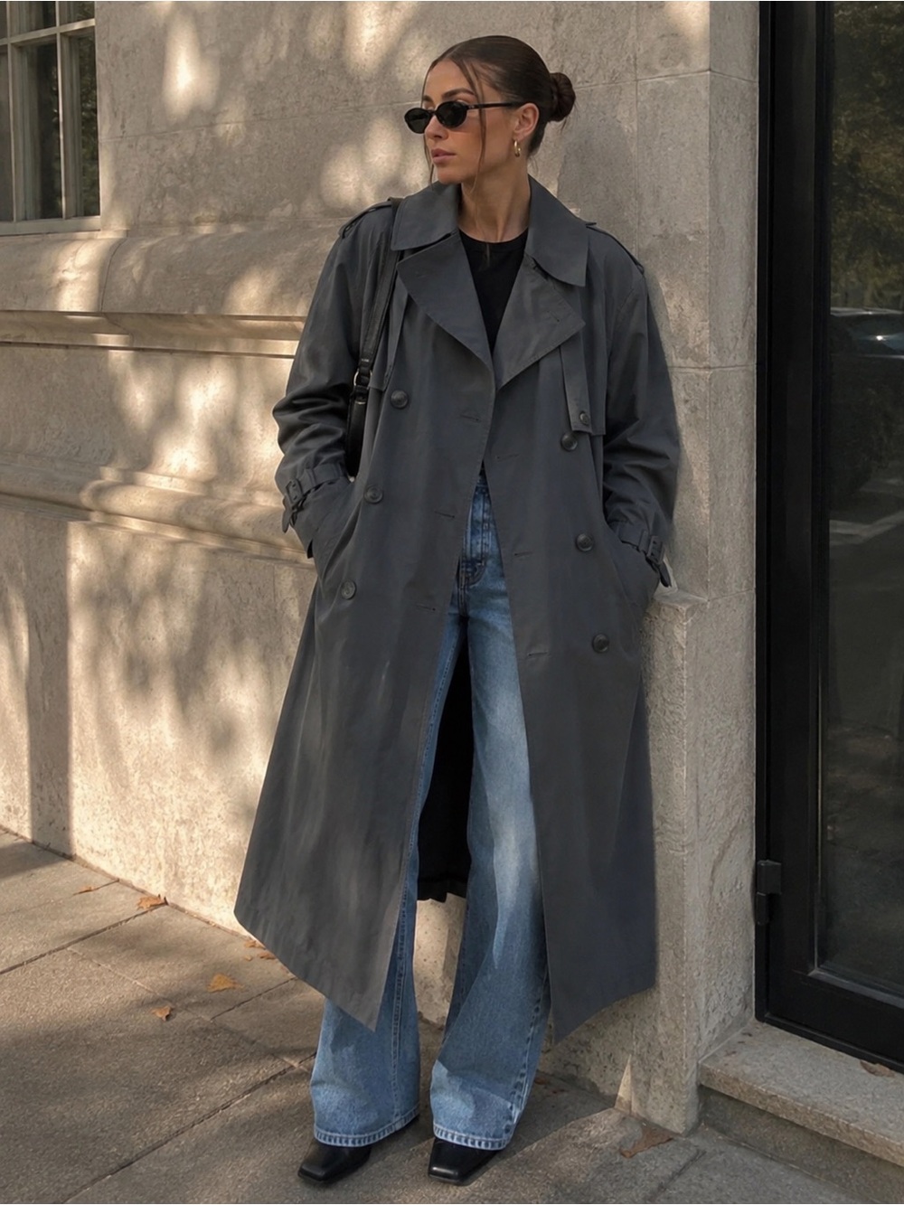 Vintage Moore’s Dark Grey Trench Coat